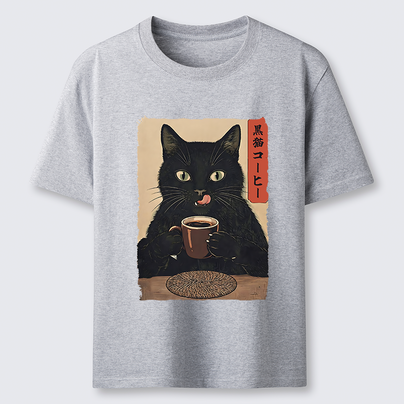 Tokyo-Tiger Vintage Black Cat Coffee Art Classic T-Shirt