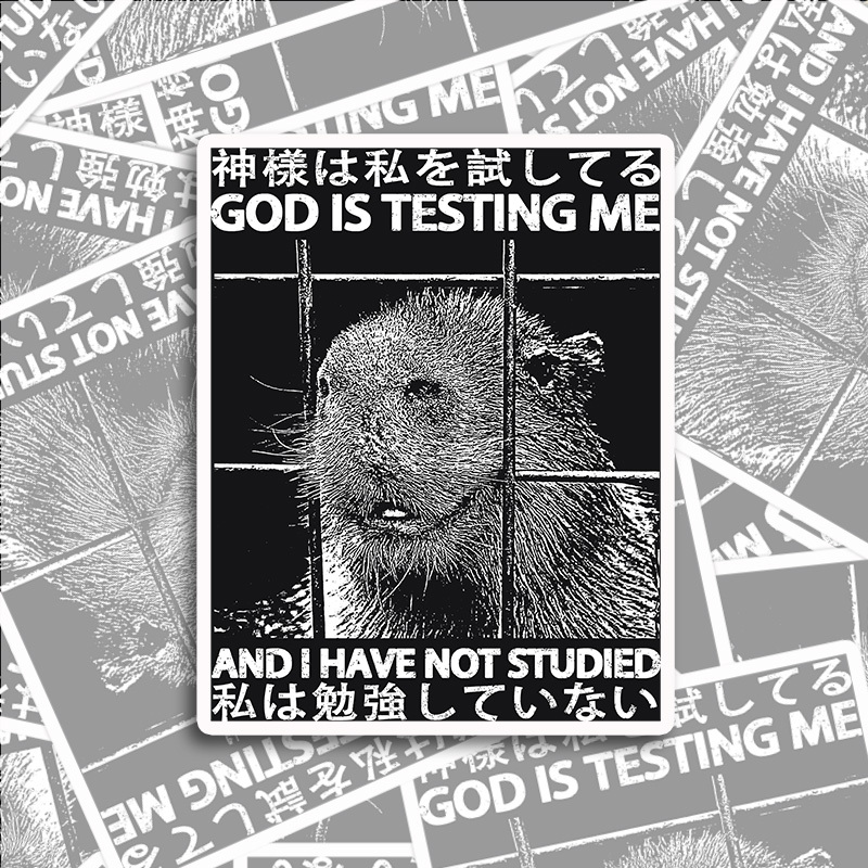 Tokyo-Tiger God Is Testing Me Sticker