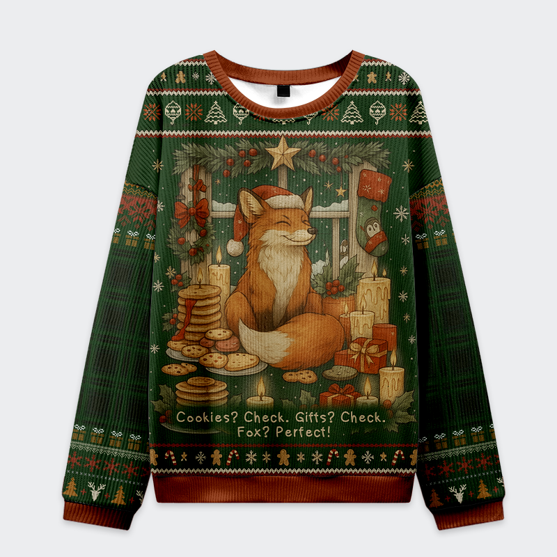 Tokyo-Tiger Cookies, Candles, and a Foxy Holiday Christmas Ugly Sweatshirt