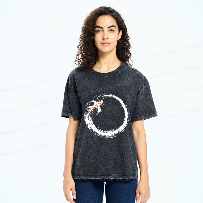 Tokyo-Tiger Ensō Koi Washed T-Shirt