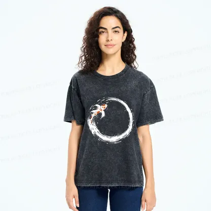 Tokyo-Tiger Ensō Koi Washed T-Shirt