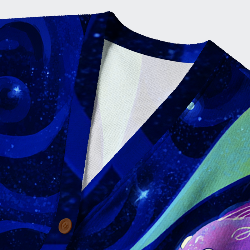 Tokyo-Tiger Galaxy of Fish&Frog Ugly Cardigan Sweater