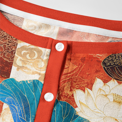 Tokyo-Tiger Koi Among Brocade Lotus Women's Lightweight Cardigan