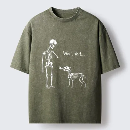 Tokyo-Tiger Skeleton Surprise Joke Washed T-Shirt
