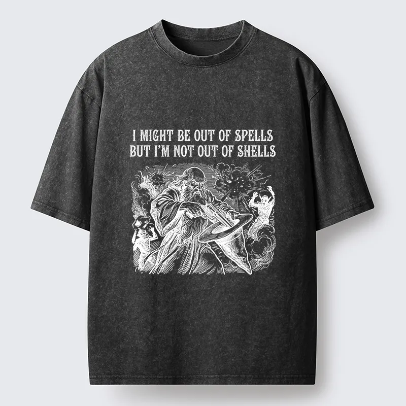 Tokyo-Tiger Funny Wizard Shell Meme Washed T-Shirt