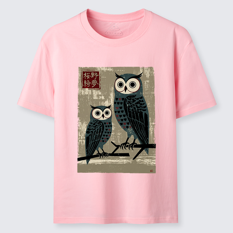 Tokyo-Tiger Japanese Style Retro Owls Classic T-Shirt