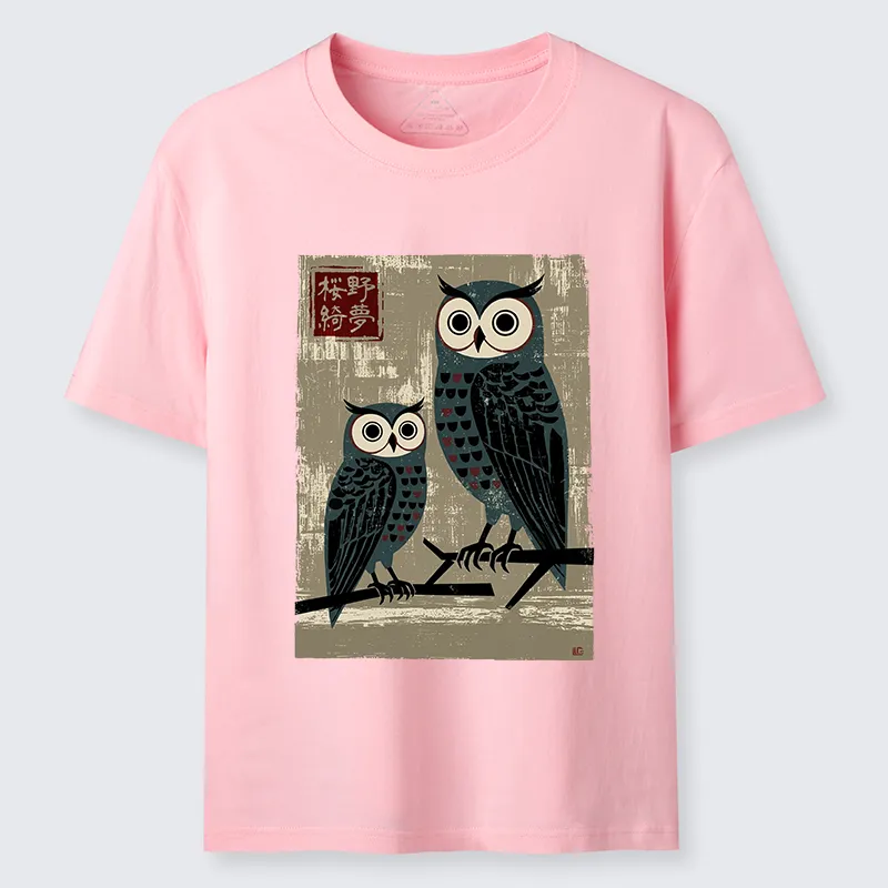 Tokyo-Tiger Japanese Style Retro Owls Classic T-Shirt