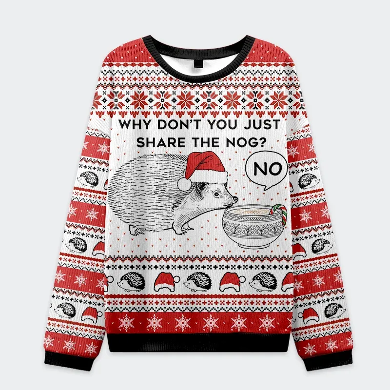 Tokyo-Tiger Hedgehog Rejection Christmas Ugly Sweatshirt