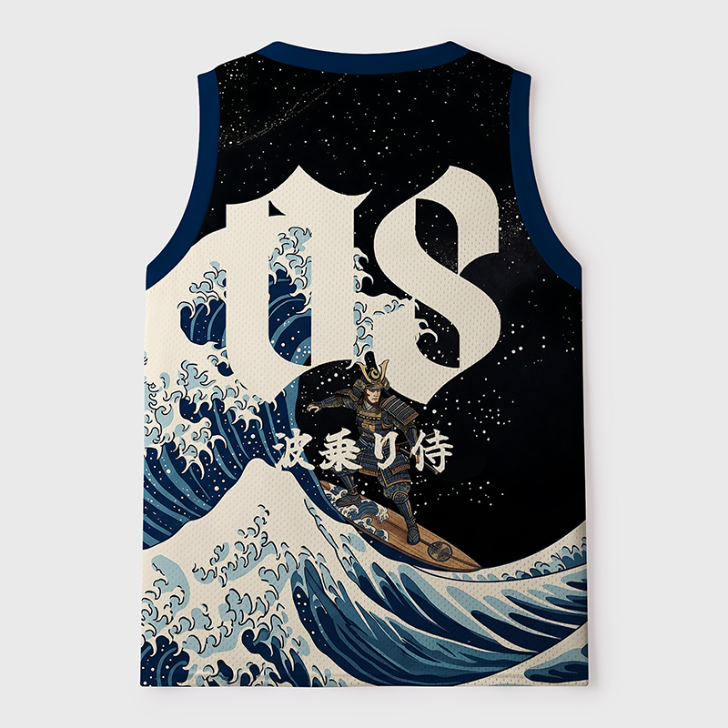 Tokyo-Tiger Samurai Wave Mesh Tank Top