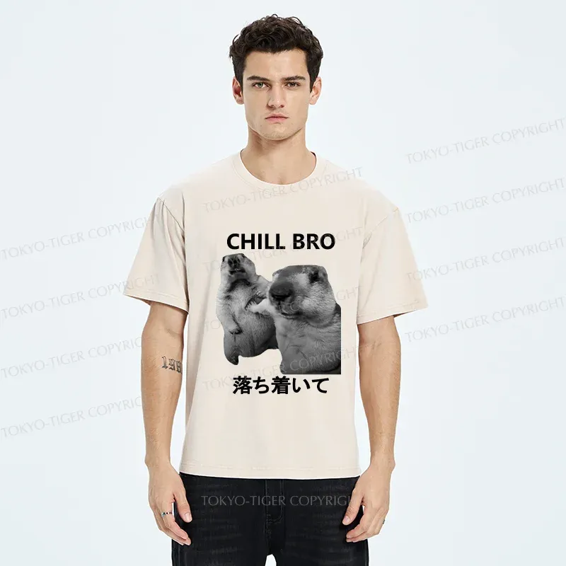 Tokyo-Tiger Calm Down Otter Washed T-Shirt