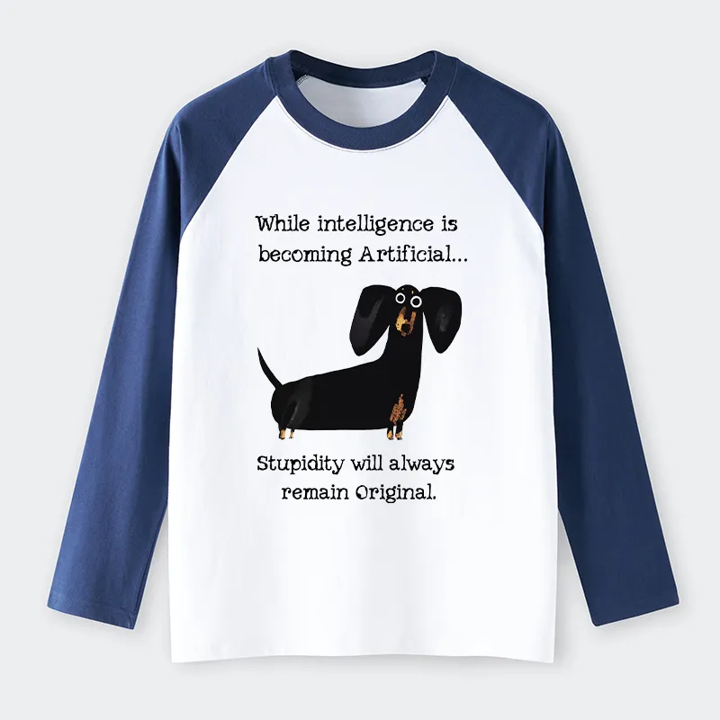 Tokyo-Tiger Dachshund Real Humor Funny Meme Raglan Long Sleeve T-shirt