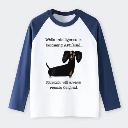 Tokyo-Tiger Dachshund Real Humor Funny Meme Raglan Long Sleeve T-shirt