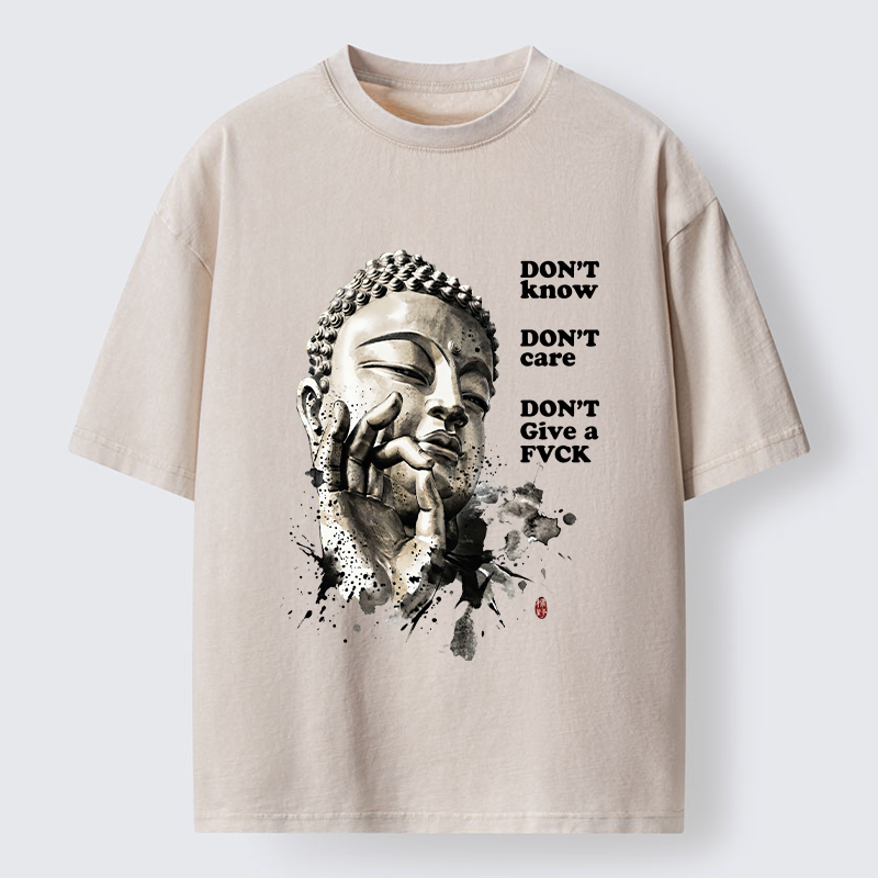 Tokyo‑Tiger Chill Buddha Meme Washed T‑Shirt