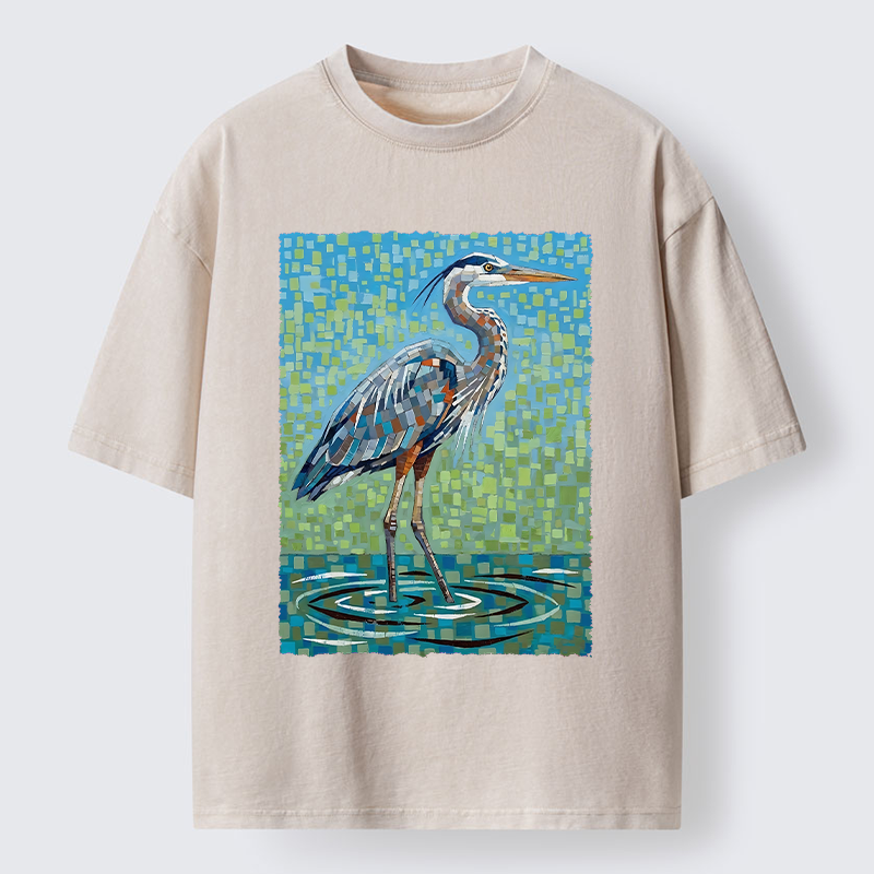 Tokyo‑Tiger Color Block Heron Washed T‑Shirt Sale