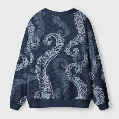 Tokyo-Tiger Octopus Tentacles Japanese Ugly Cardigan Sweater