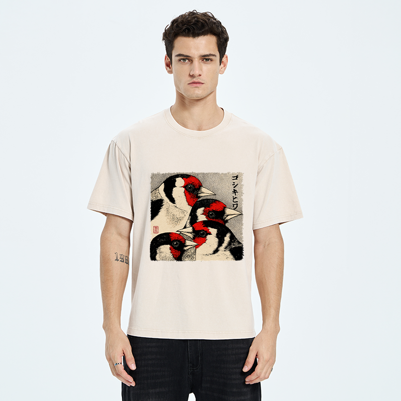 Tokyo-Tiger Stillness Of The Goldfinch Washed T-Shirt