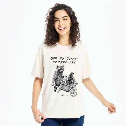 Tokyo-Tiger Raccoon Crew On A Mission Washed T-Shirt