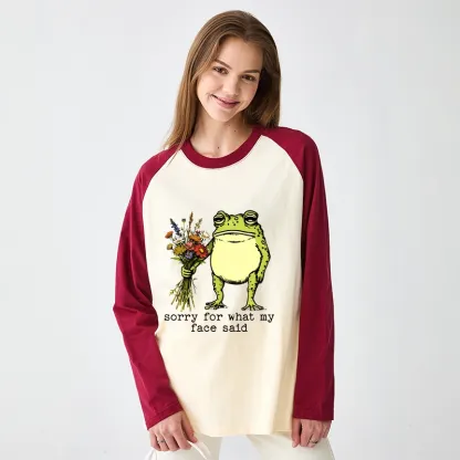 Tokyo-Tiger Frog Sorry Mode Activated Raglan Long Sleeve T-shirt