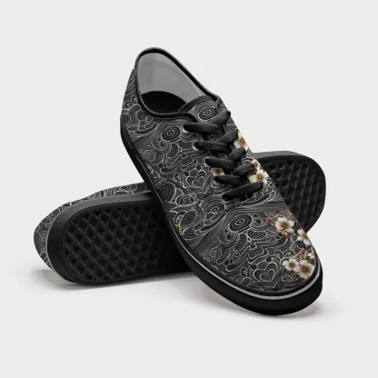 Tokyo-Tiger Floral Whirl Canvas Shoes