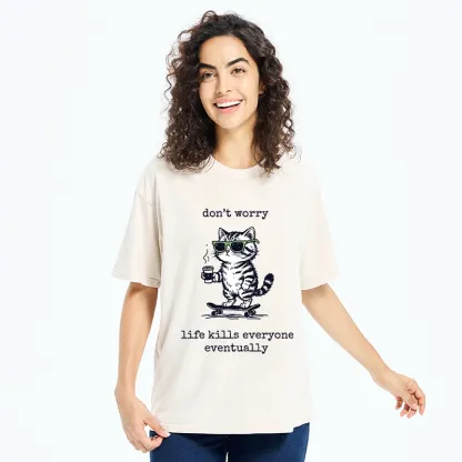Tokyo-Tiger Chill Cat Meme Washed T-Shirt