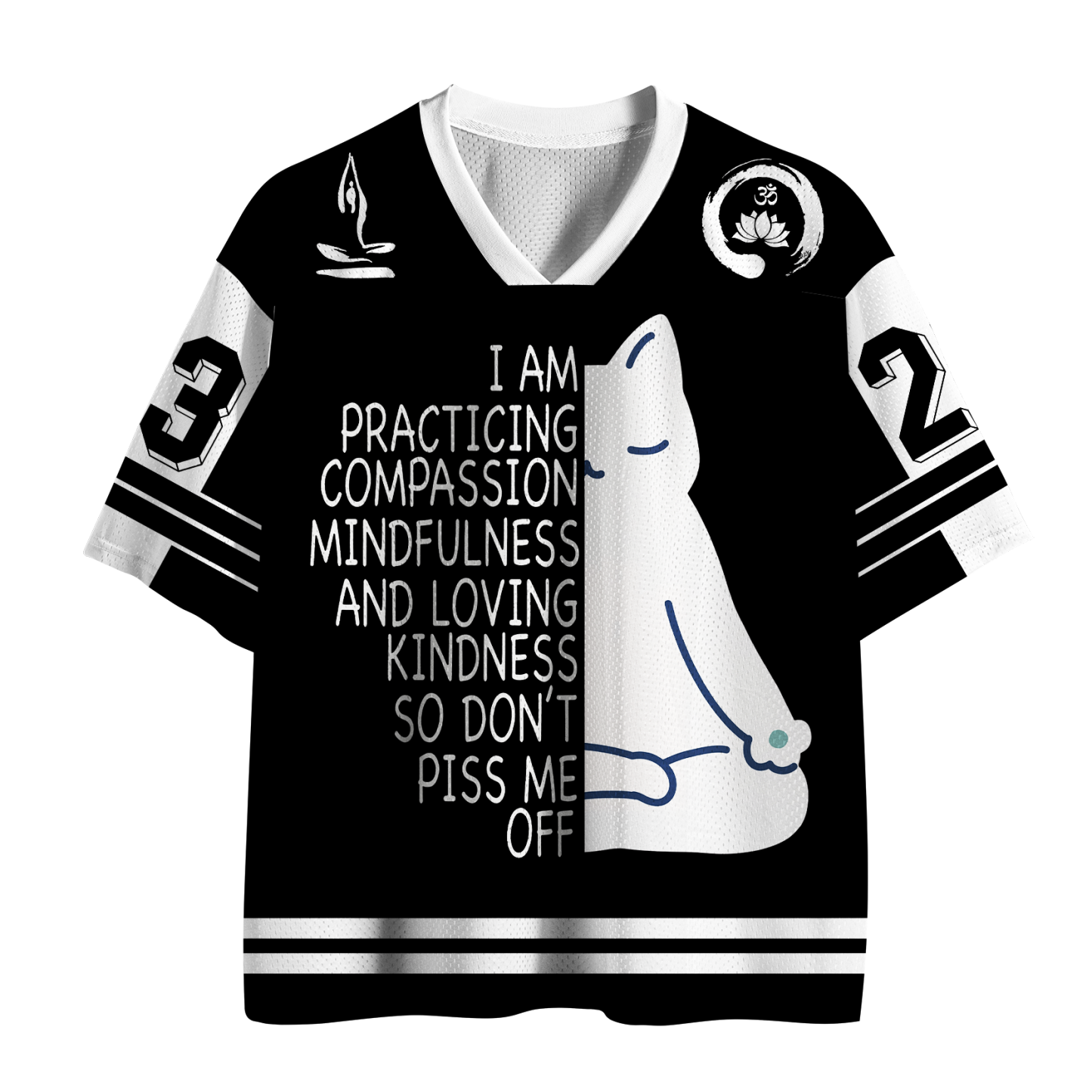 Tokyo-Tiger "Practicing Compassion" Yoga Cat Mesh Jersey