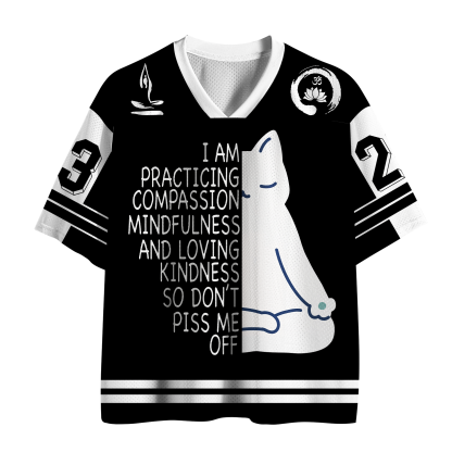 Tokyo-Tiger "Practicing Compassion" Yoga Cat Mesh Jersey