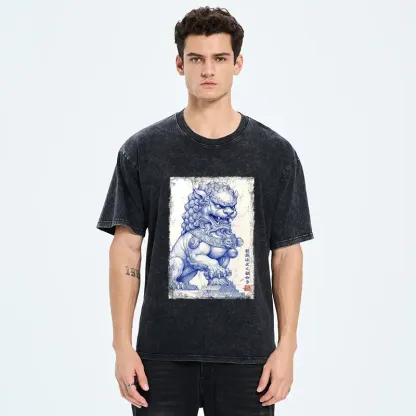 Tokyo-Tiger Ink Painting：Madness Suits You Washed T-Shirt