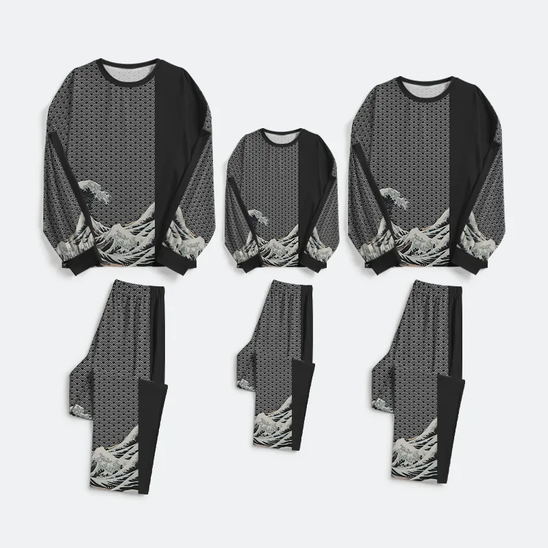 Tokyo-Tiger Half Of The Wave Family Pajama Sets