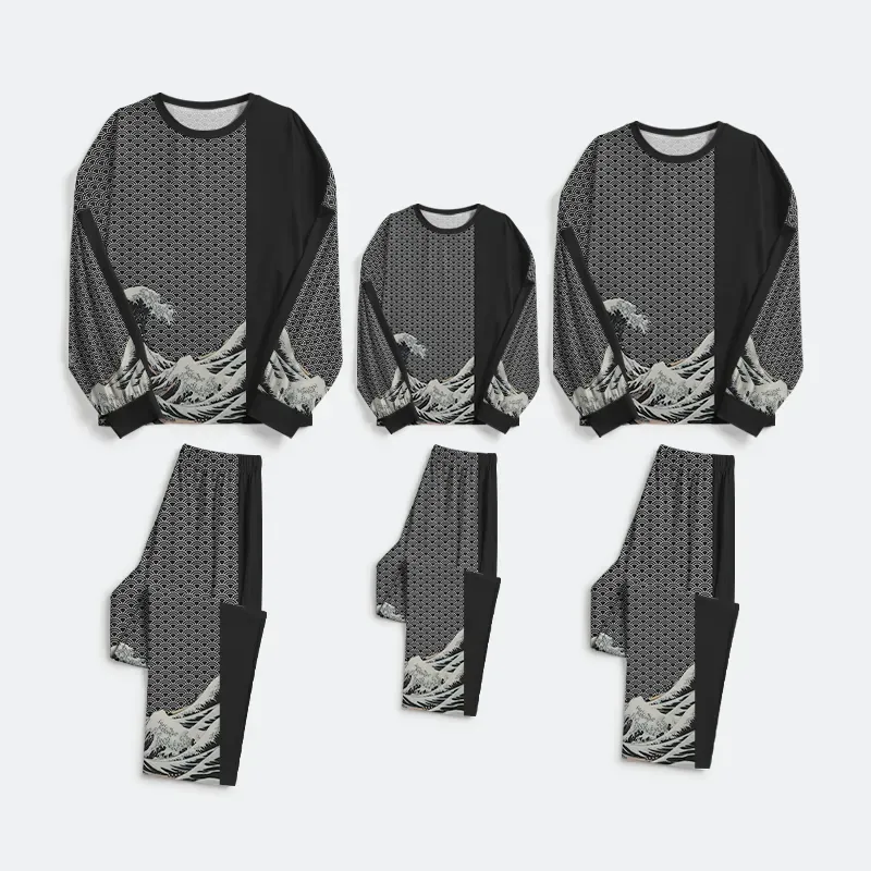 Tokyo-Tiger Half Of The Wave Family Pajama Sets