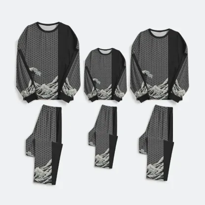 Tokyo-Tiger Half Of The Wave Family Pajama Sets