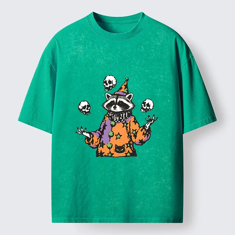 Tokyo‑Tiger Meme Jester Raccoon Washed T‑Shirt