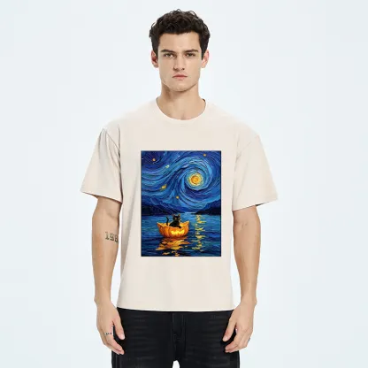 Tokyo‑Tiger Pumpkin Boat Cat Washed T-Shirt