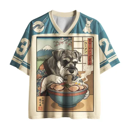 Tokyo-Tiger Schnauzer Slurp: Ramen Master Mesh Jersey