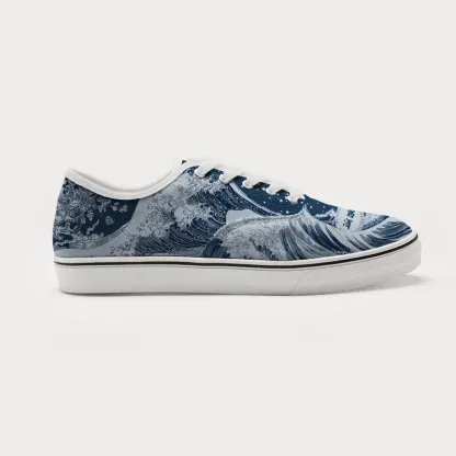 Tokyo-Tiger The Great Wave Off Beer Canvas Shoes