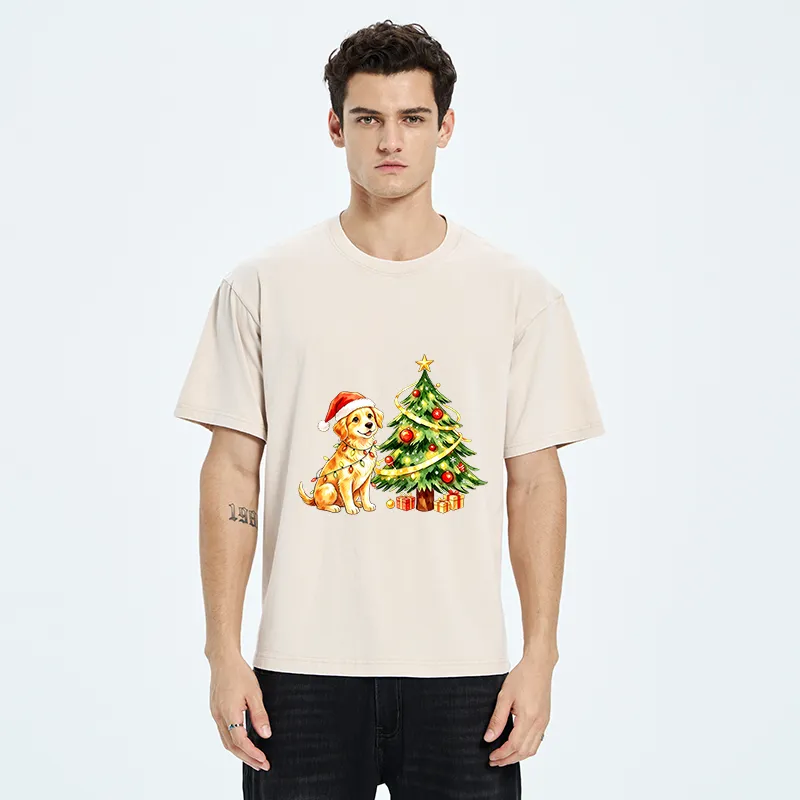 Tokyo‑Tiger Christmas Dog Vibe Washed T‑Shirt