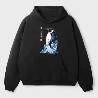 Tokyo-Tiger Keep Calm Penguin Adult Fleece Hoodie