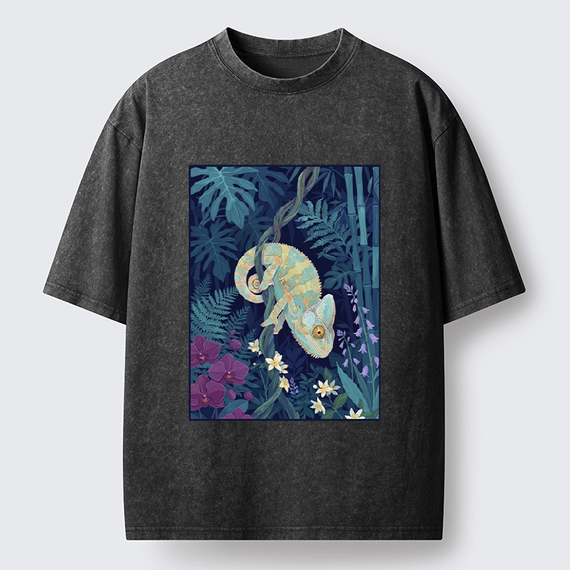 Tokyo-Tiger Jungle Chameleon Washed T-Shirt