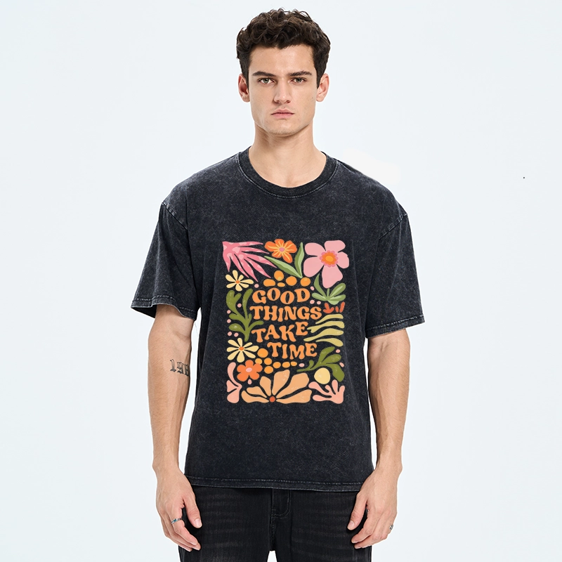 Tokyo-Tiger Good Things Come To Those Wait Washed T-Shirt