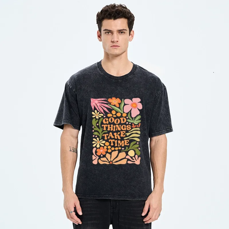 Tokyo-Tiger Good Things Come To Those Wait Washed T-Shirt