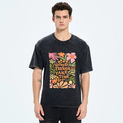 Tokyo-Tiger Good Things Come To Those Wait Washed T-Shirt