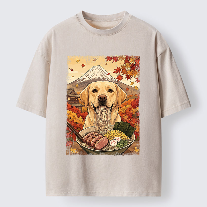 Tokyo-Tiger Ramen Dog Feast Washed T-Shirt