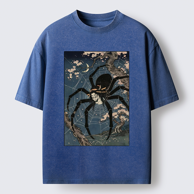 Tokyo-Tiger Vintage Spider Ghost Art Washed T-Shirt