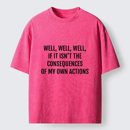 Tokyo-Tiger Funny Consequence Meme Washed T-Shirt
