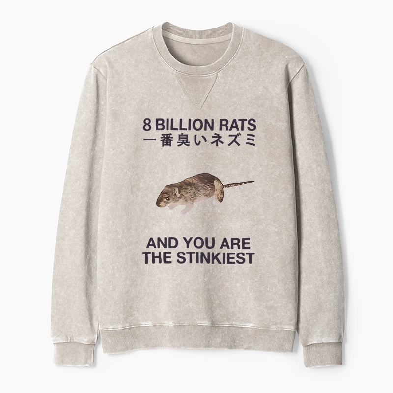 Tokyo-Tiger World's Stinkiest Rat Washed Terry Sweatshirt