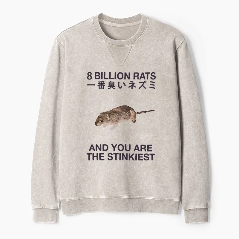 Tokyo-Tiger World's Stinkiest Rat Washed Terry Sweatshirt