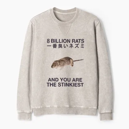 Tokyo-Tiger World's Stinkiest Rat Washed Terry Sweatshirt