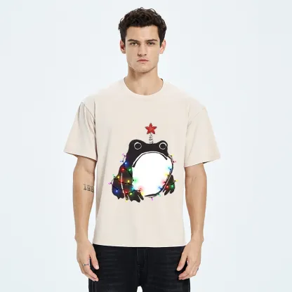 Tokyo‑Tiger Christmas Frog Lights Vibe Washed T‑Shirt