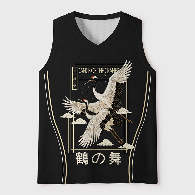 Tokyo-Tiger Graceful Cranes In The Sky Mesh Tank Top