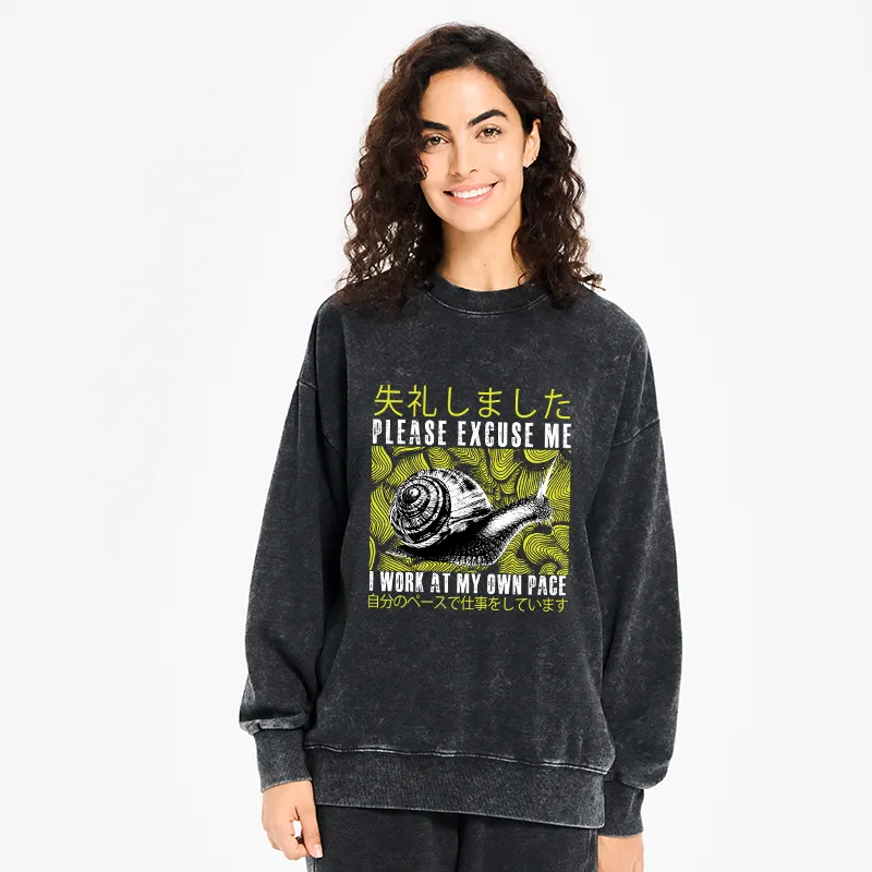 Tokyo-Tiger Snails That Work According To Their Own Rules Washed Sweatshirt