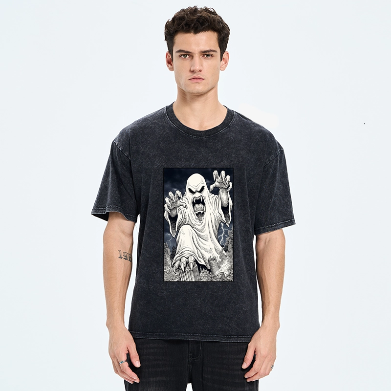 Tokyo‑Tiger Spooky Ghost Monster Washed T‑Shirt